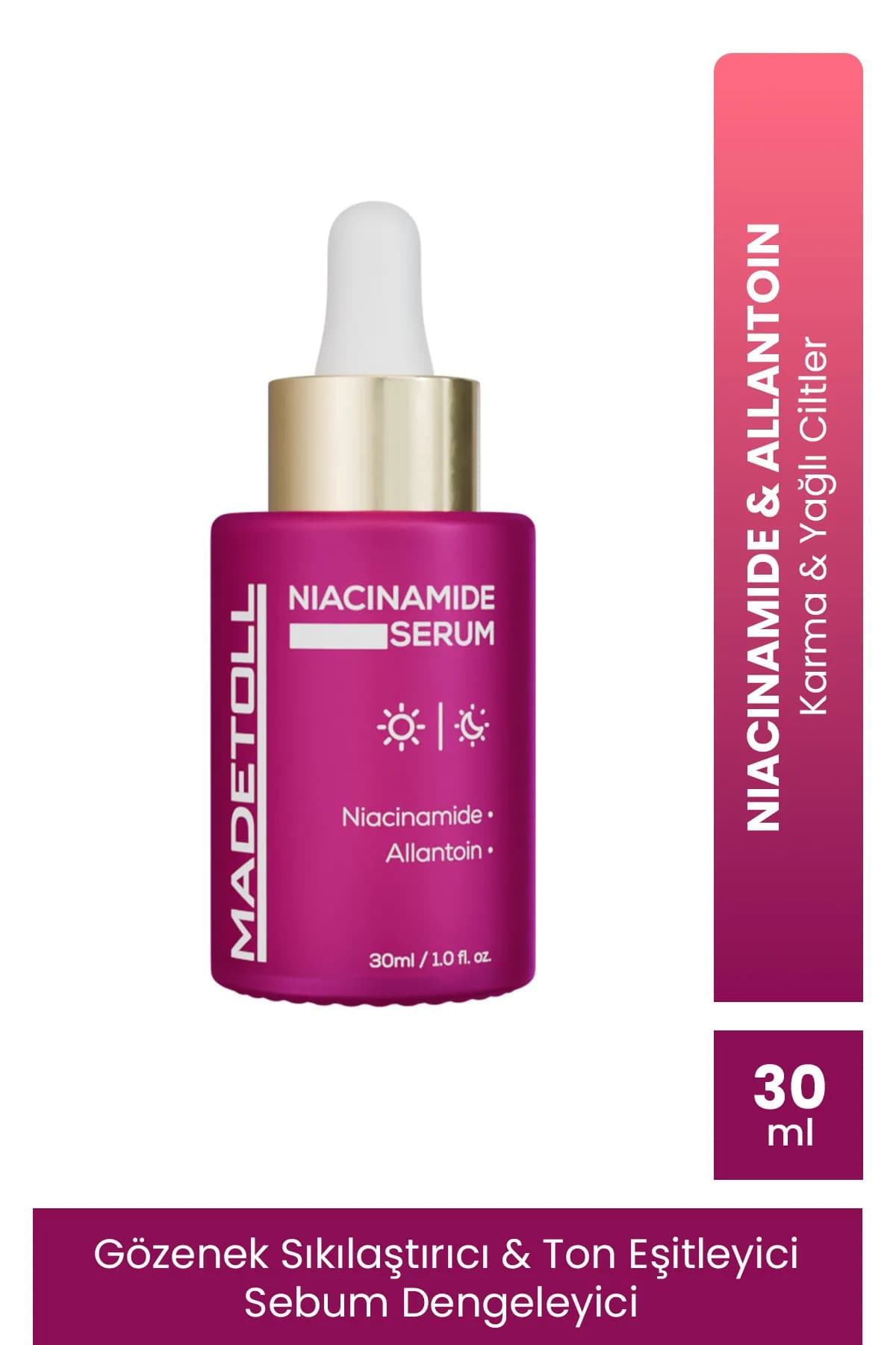 Niacinamide Serum 30 ml Gözenek Sıkılaştırıcı, Sebum Dengeleyici B3 vitamini+Allantoin
