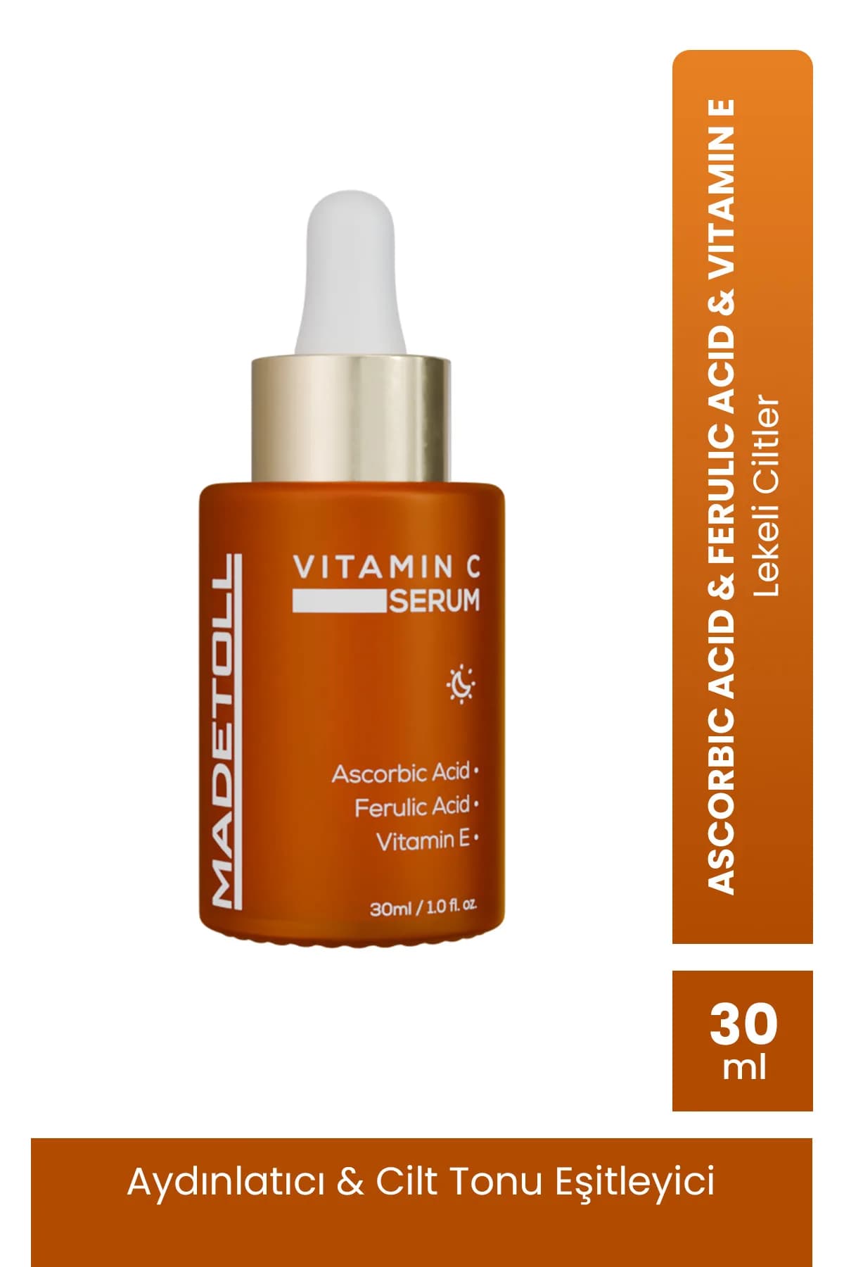 Vitamin C Serum 30 ml Aydınlatıcı Ve Cilt Tonu Eşitleyici Ascorbic Acid Ferulic Acid E Vitamini