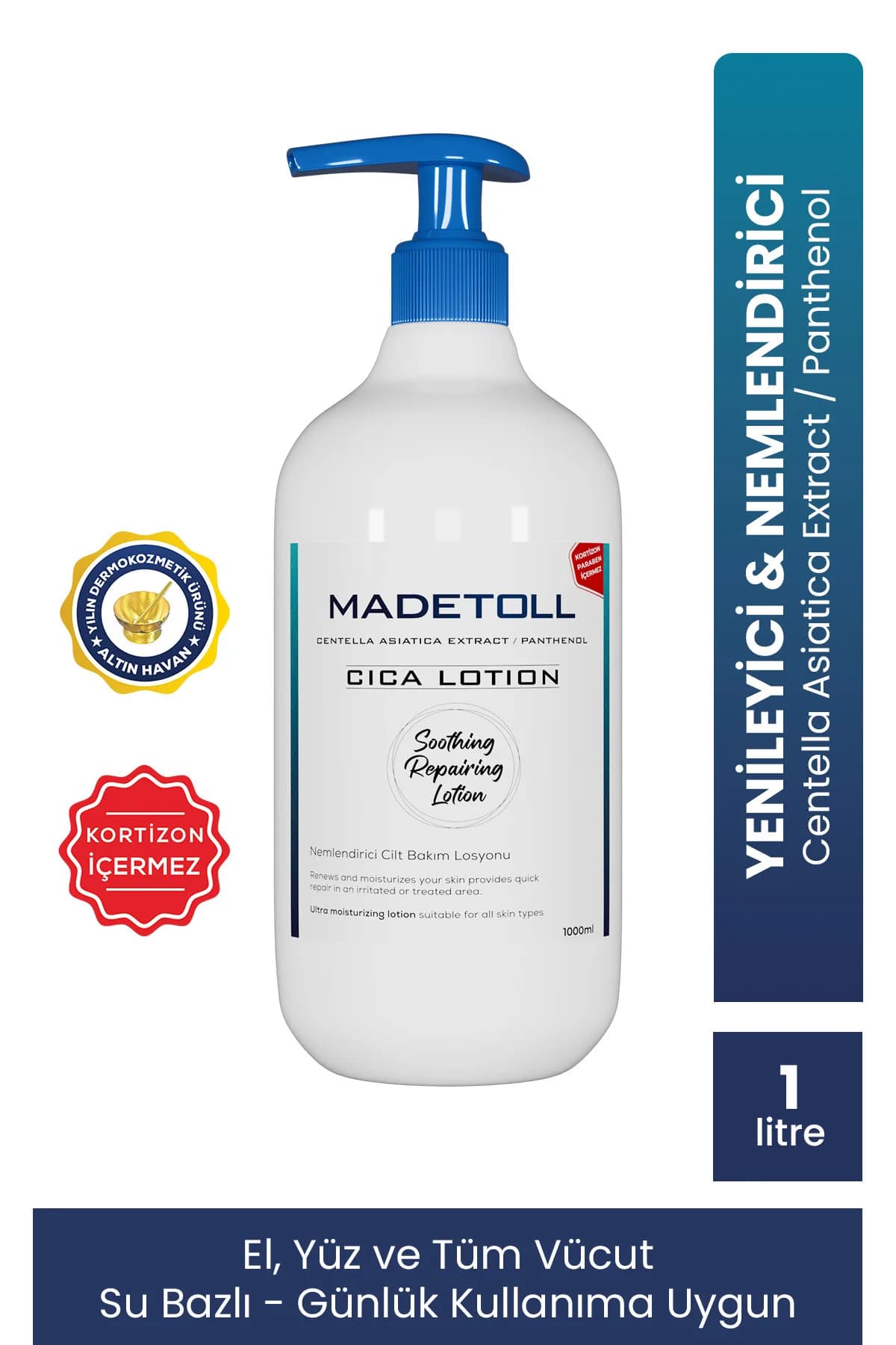 Cica Lotion 1 Litre- Nemlendirici, Yatıştırıcı, Onarıcı Bakım-Yüz Ve Vücut Losyonu 1000 ml